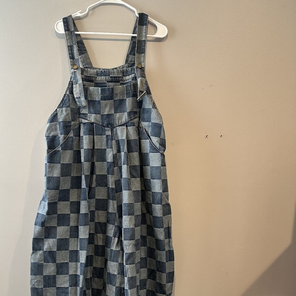 Dressed In Lala Checkered Denim Jumpsuit